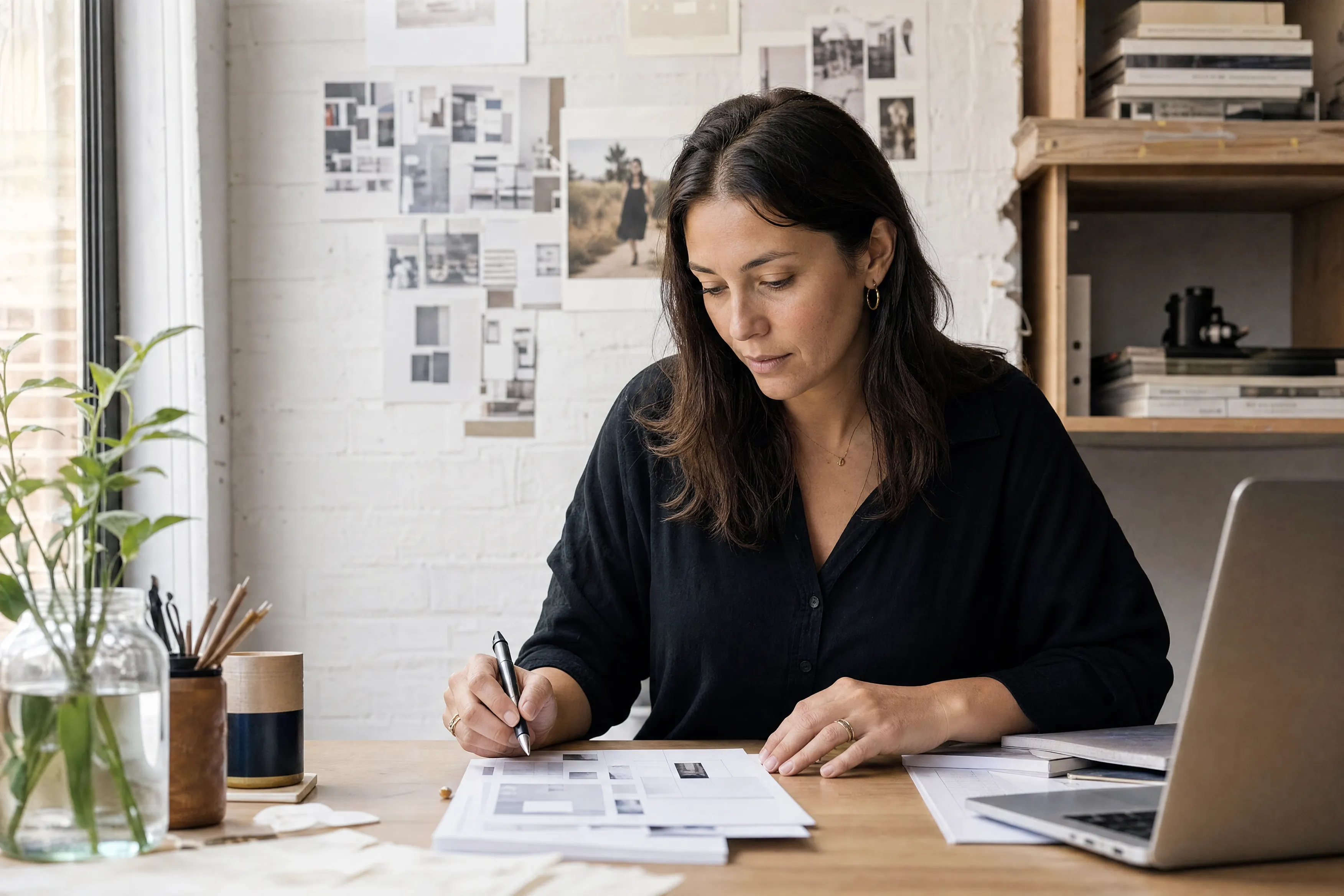 Sydney agency owner working through client schedules