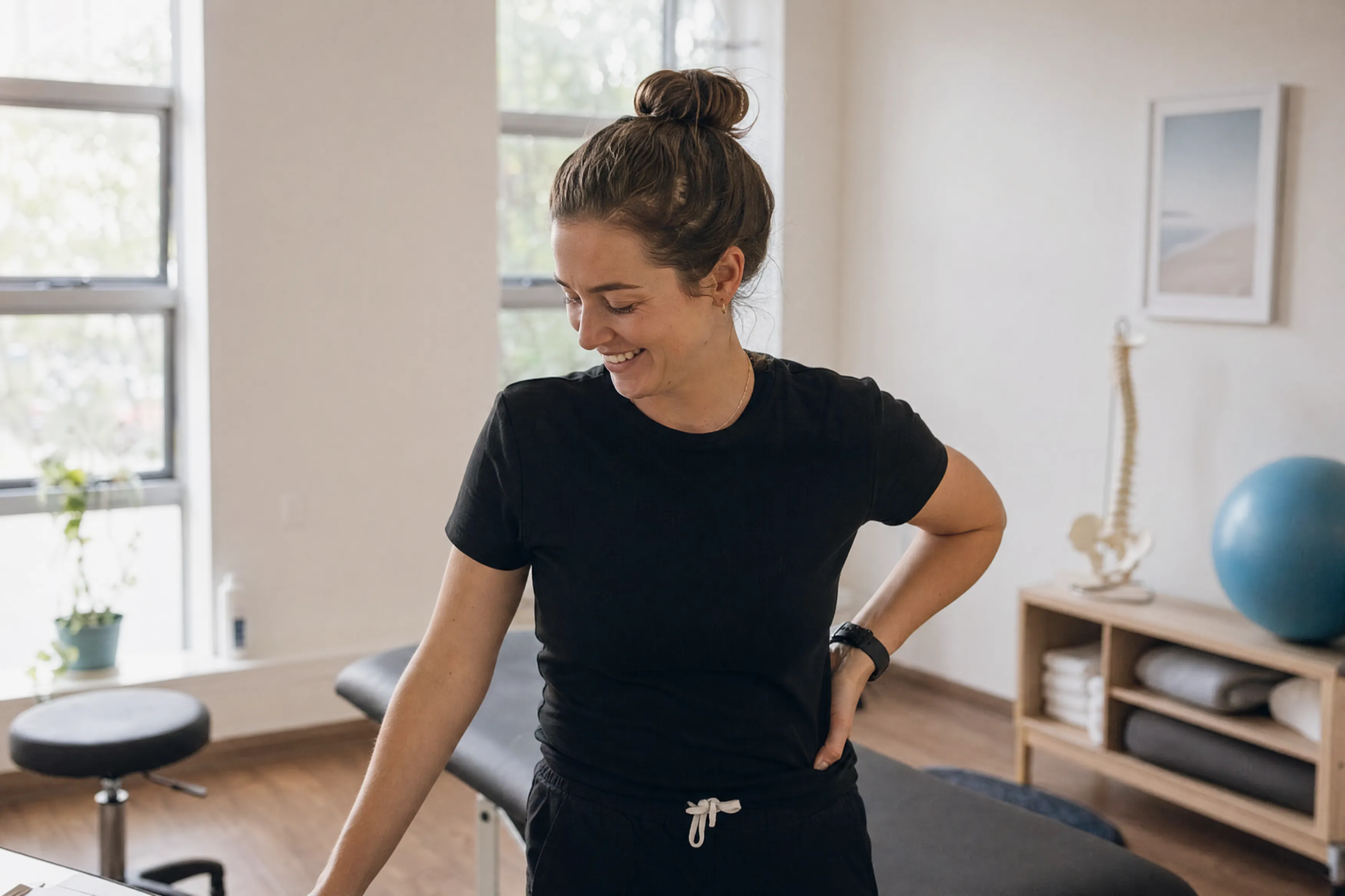 Newcastle physiotherapist in her treatment room
